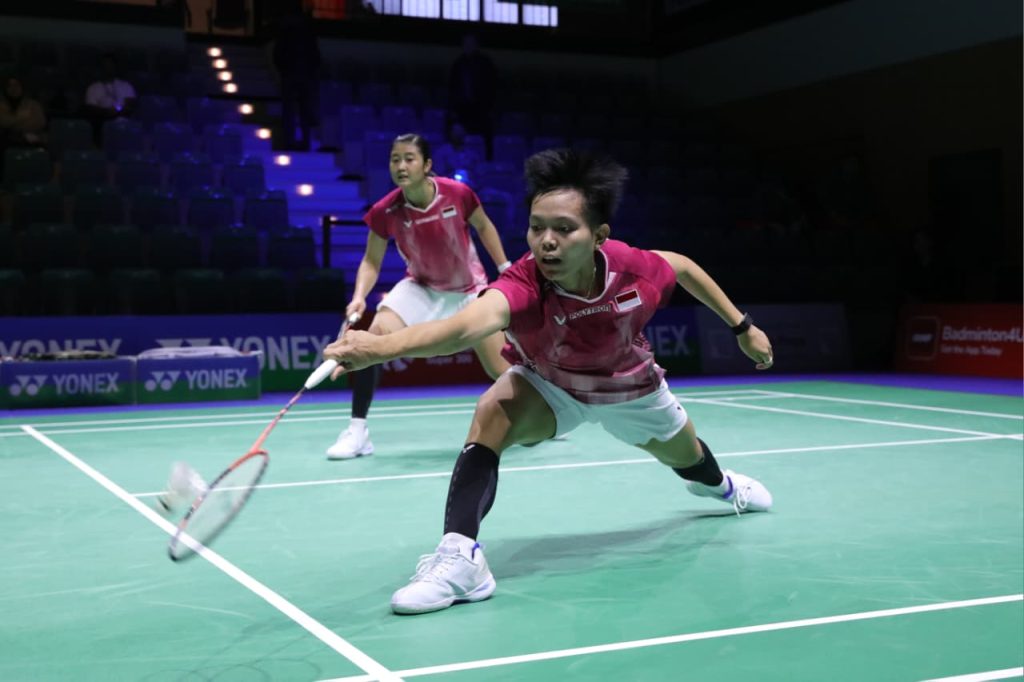 Siti Fadia Silva Ramadhanti/Amalia Cahaya Pratiwi ketika berhadapan dengan ganda Taiwan Hsu Yin-Hui/Lin Jhih Yun di Westenergie Sporthalle, An den Sportstätten . Mulheim, Jerman, Jumat pagi WIB (27/2/2026).
