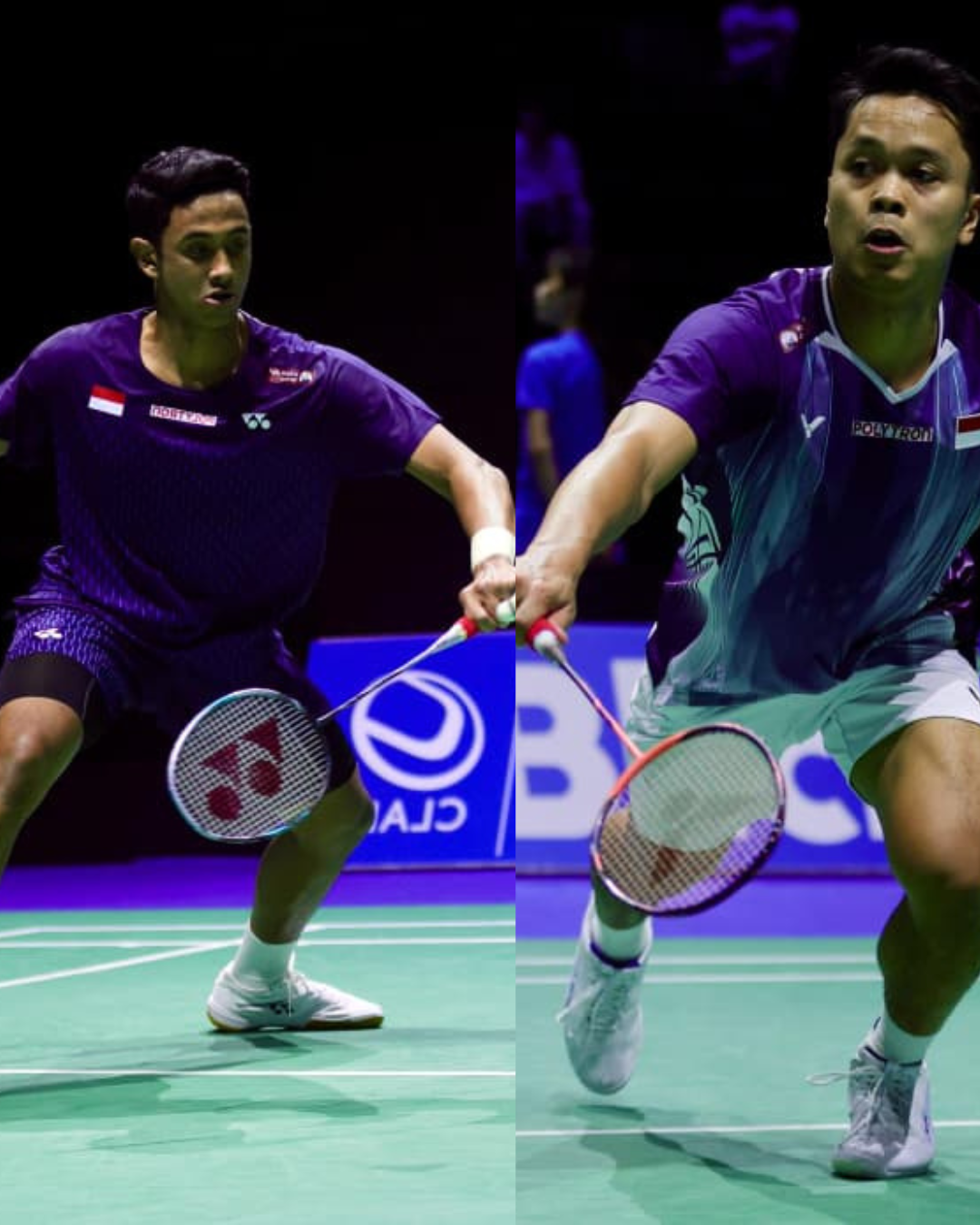 Alwi Farhan (kiri) dan Anthony Sinisuka Ginting sama-sama menang di perempat final Swiss Open 2026.